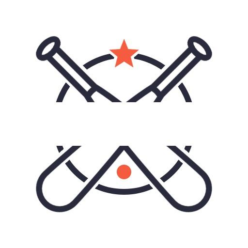 Dynamic Sports Design Featuring Bats Within Blank Circle Logo Template