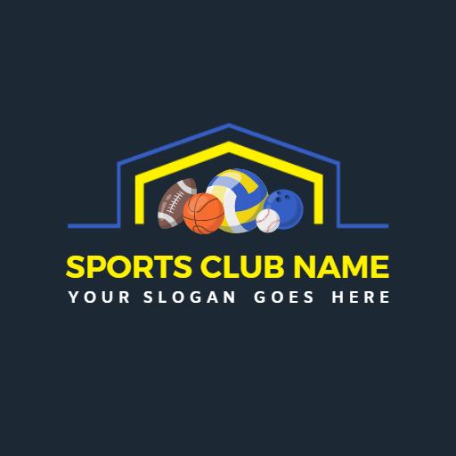 Dynamic Sports Elements Featuring Yellow and Blue Logo Template