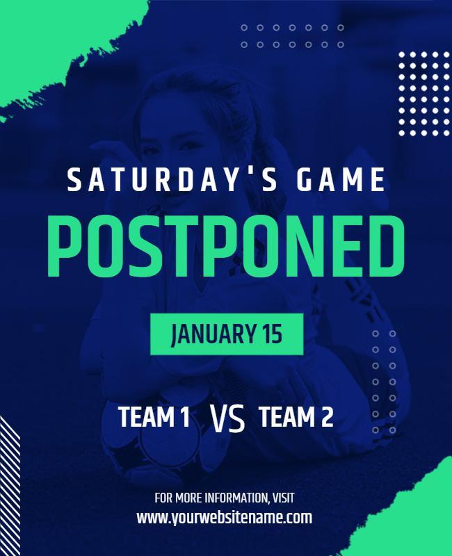 Dynamic Sports Event Cancellation Announcement Poster Template