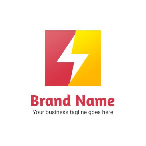 Dynamic Square Design Featuring Bright Red and Yellow Logo Template