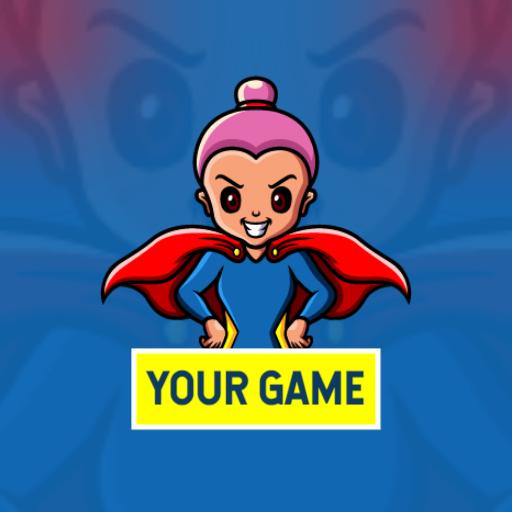 Dynamic Superhero Character Openly Excelling in Esports Logo Template