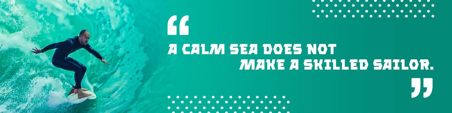 Dynamic Surfer Riding Waves with Inspirational Quote LinkedIn Banner Template