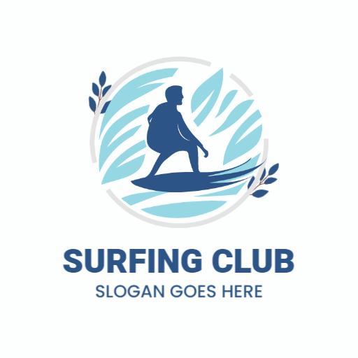Dynamic Surfing Scene with Ocean Vibes and Club Logo Template