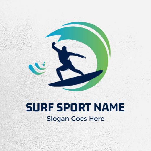 Dynamic Surfing Scene with Waves and Active Lifestyle Logo Template