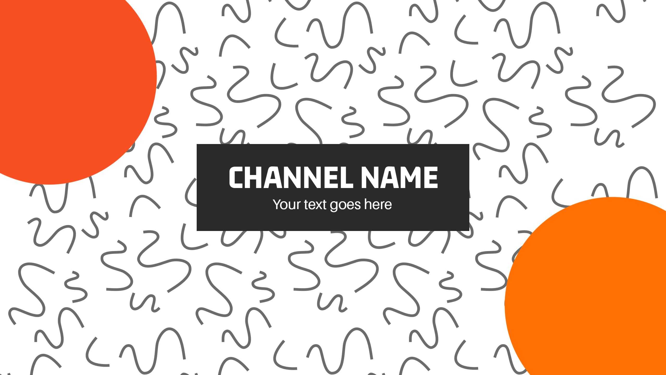 Dynamic Swirls and Bold Orange Circle YouTube Banner Template