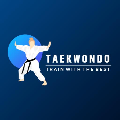 Dynamic Taekwondo Training Showcase with Powerful Movement Logo Template