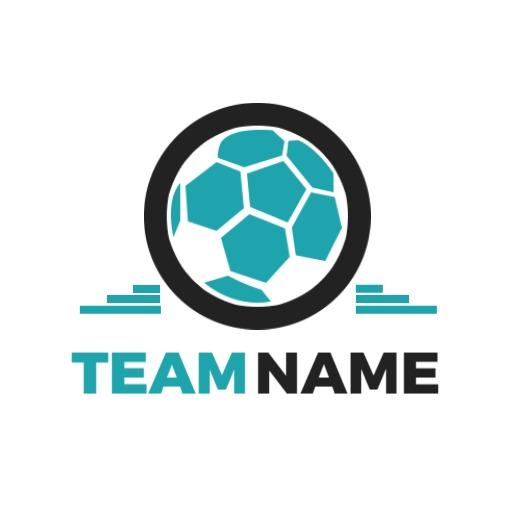 Dynamic Teal and Black Design Representing Football Team Logo Template