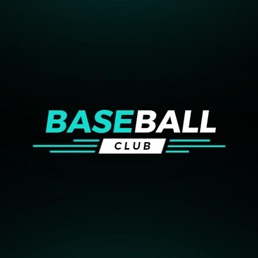 Dynamic Teal and White Design for Baseball Club Logo Template