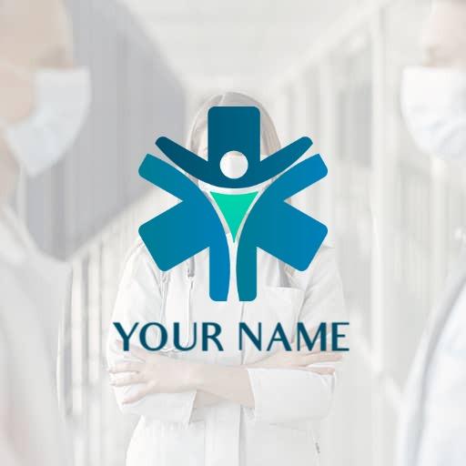 Dynamic Team Collaboration with Healthcare Professionals Logo Template