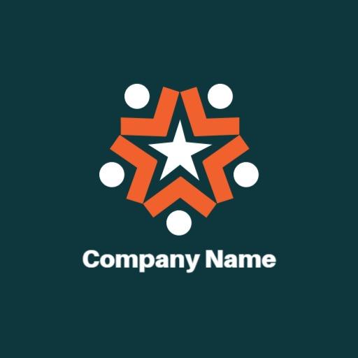 Dynamic Team Collaboration with Star Symbol Design Logo Template