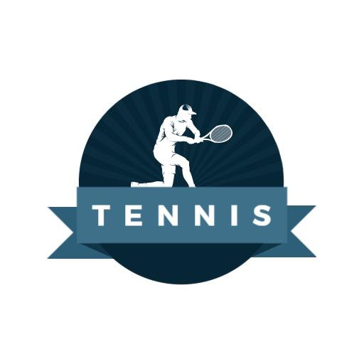Dynamic Tennis Player Hitting a Serve in Sports Logo Template