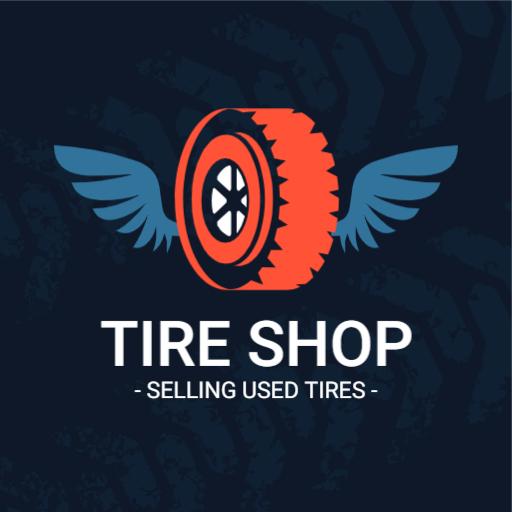 Dynamic Tire Design with Wings Symbolizing Mobility Logo Template