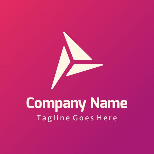 Dynamic Triangular Design in Pink and Purple Company Logo Template