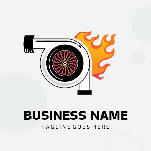 Dynamic Turbocharger Design Representing Performance Boost Logo Template