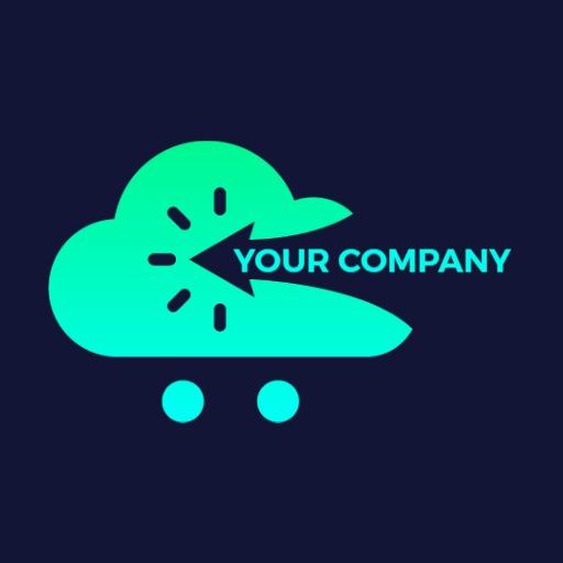 Dynamic Turquoise and Green Gradient Cloud Delivery Logo Template