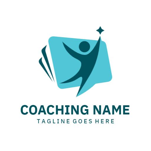 Dynamic Turquoise Coaching Design Inspiring Personal Growth Logo Template