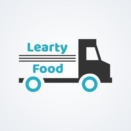 Dynamic Typography Design Featuring Food Delivery Truck Logo Template