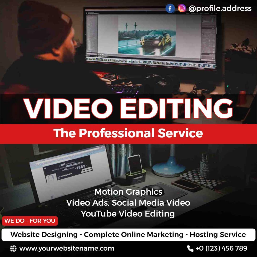 Dynamic Video Editing Services for Business Growth Ad Template