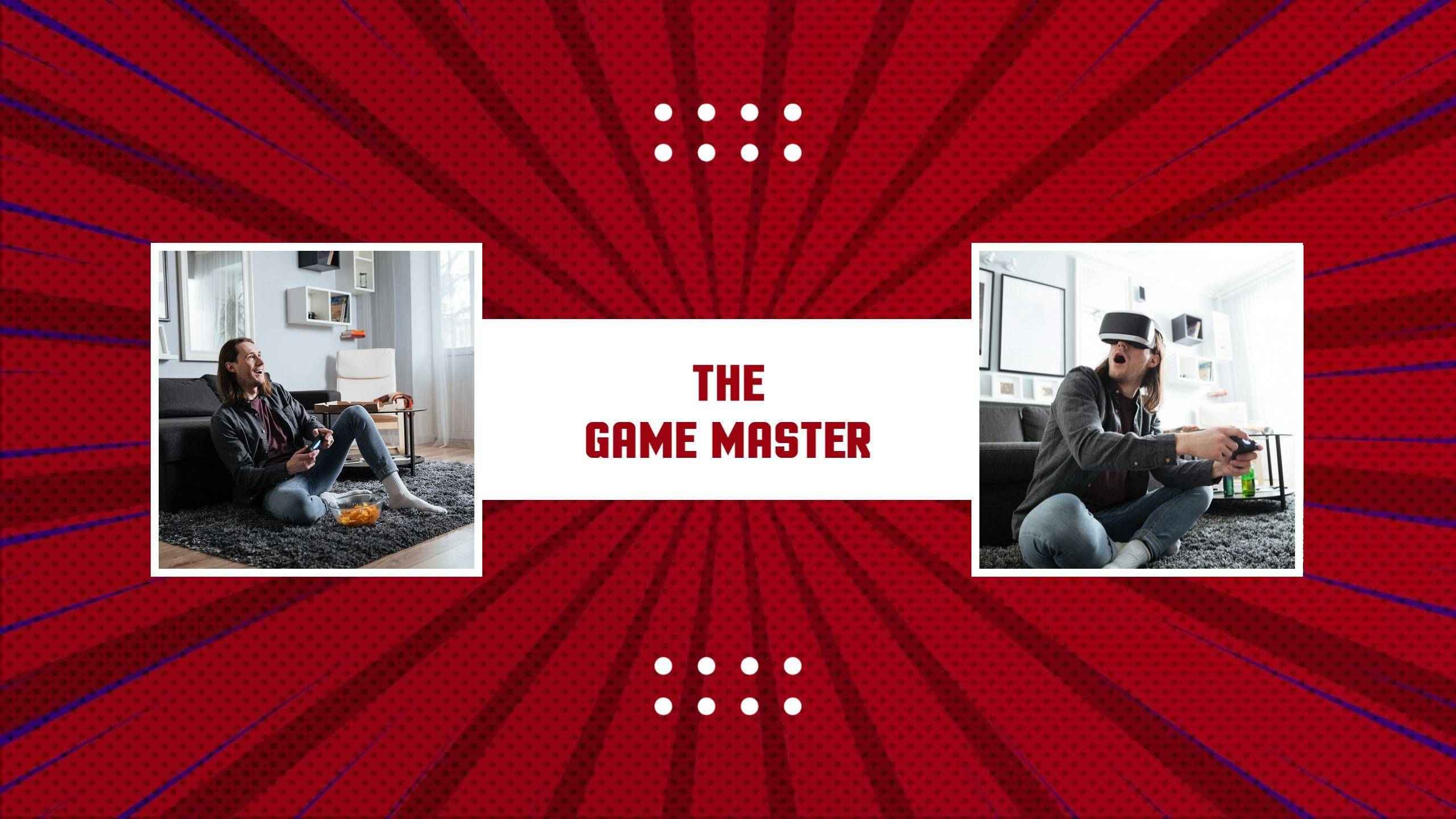 Dynamic Video Gaming Action with Red Burst Design Banner Template