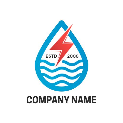 Dynamic Water Droplet with Energy Symbol for Renewable Energy Logo Template