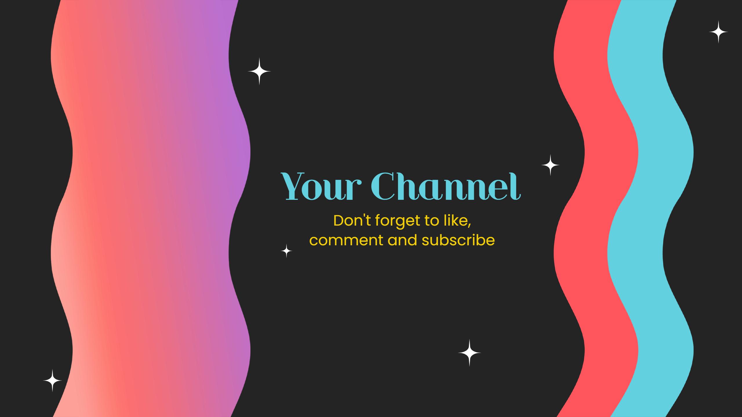 Dynamic Wave Design with Vibrant Colors YouTube Channel Banner Template
