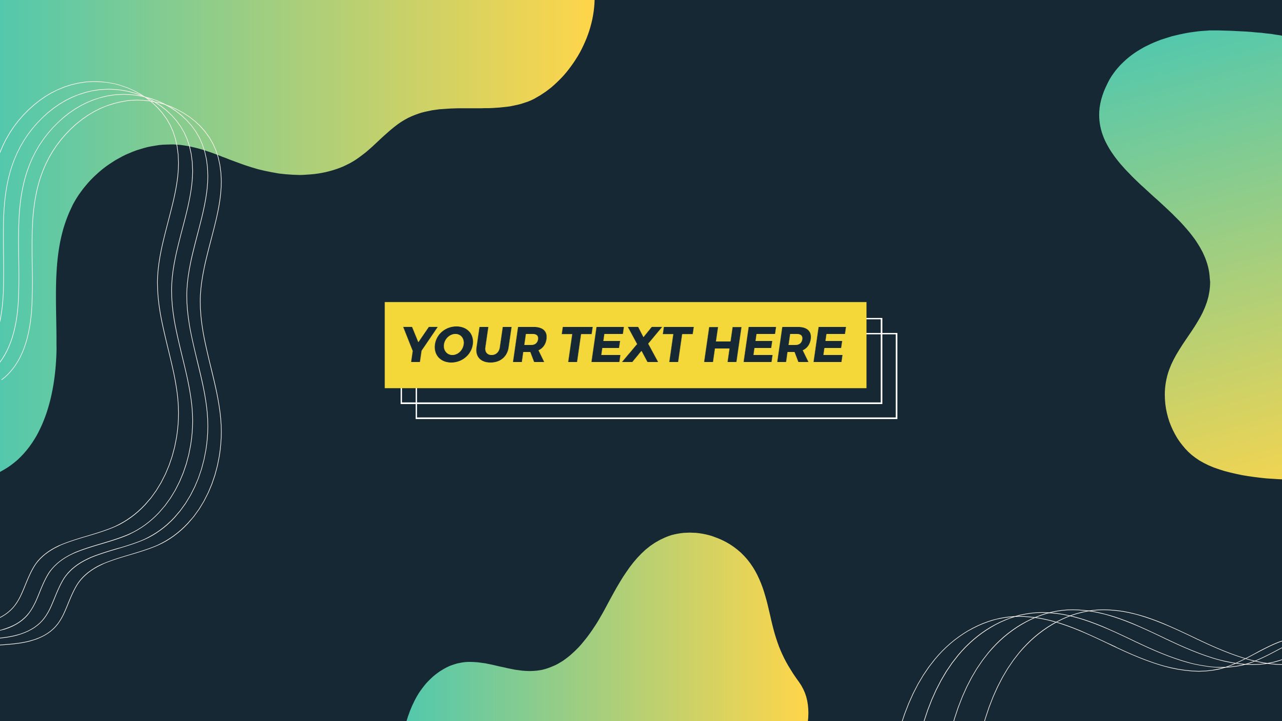 Dynamic Wave Patterns in Green and Yellow YouTube Banner Template