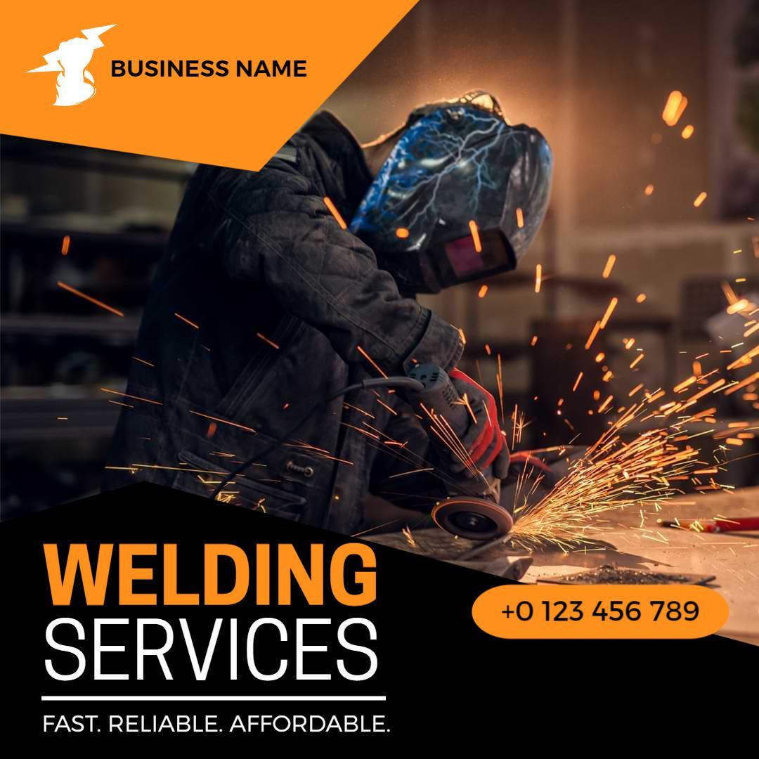 Dynamic Welding Services with Spark Action Image Ad Template