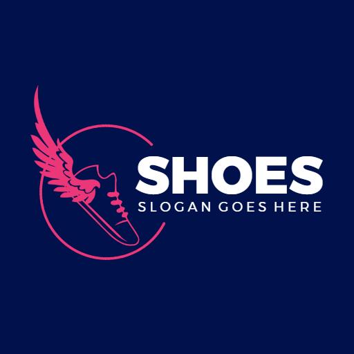 Dynamic Winged Design Representing Athletic Shoes Logo Template