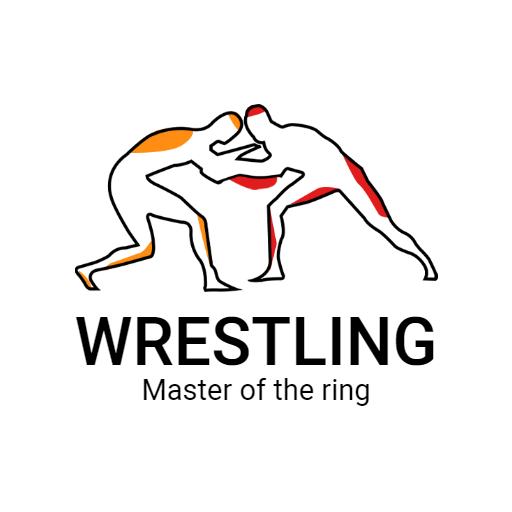 Dynamic Wrestling Action Illustrating Strength and Skill Logo Template