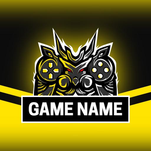 Dynamic Yellow and Black Gaming Character Esports Logo Template