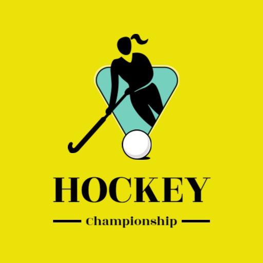 Dynamic Yellow and Blue Hockey Championship Sports Logo Template