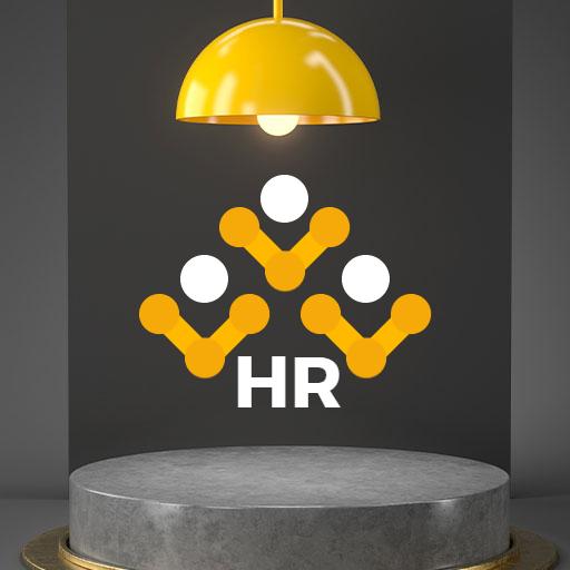 Dynamic Yellow and White Design Showcasing HR Teamwork Logo Template