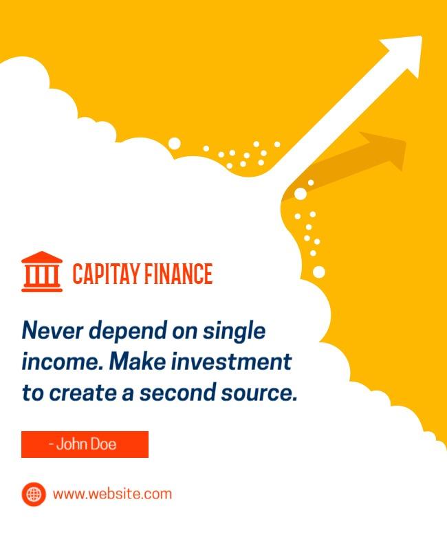Dynamic Yellow Finance Investment Growth Poster Template