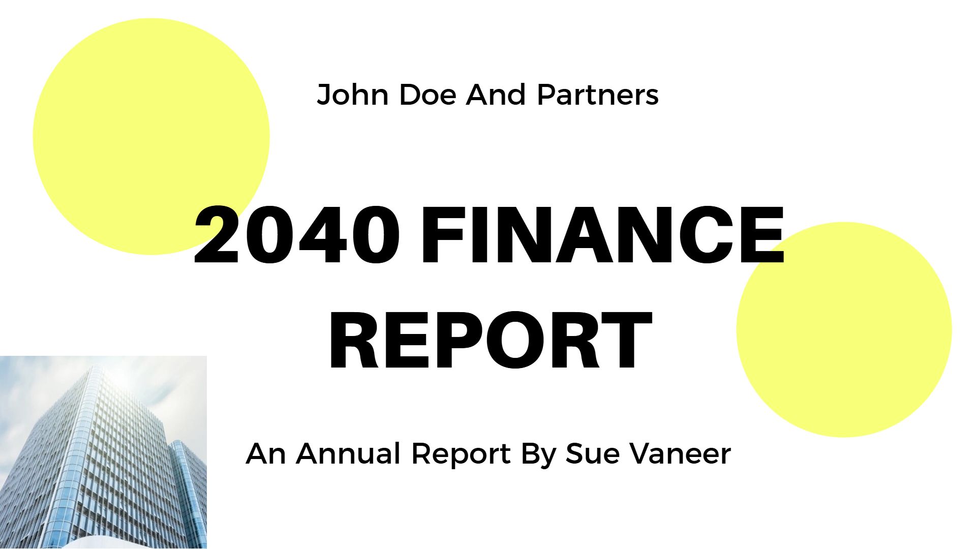 Dynamic Yellow Finance Report Overview Business Presentation Template