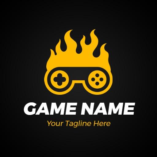 Dynamic Yellow Flame Gaming Logo Full of Energy and Excitement Logo Template