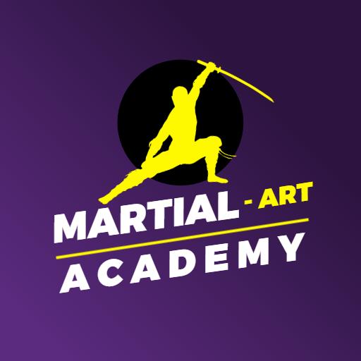 Dynamic Yellow Martial Arts Pose Inspiring Strength Logo Template