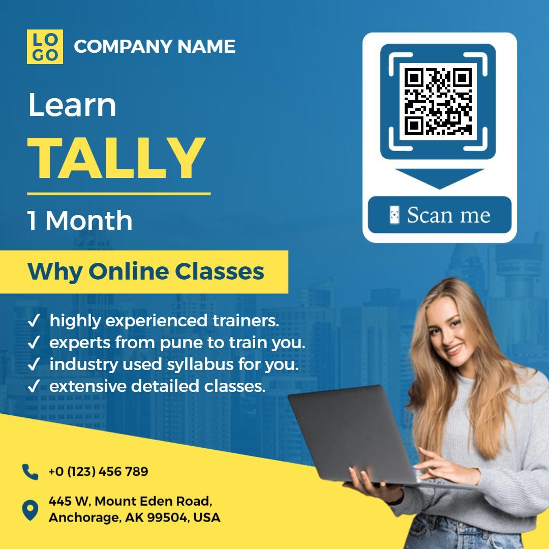 Dynamic Yellow Online Tally Training with Experienced Trainers Ad Template
