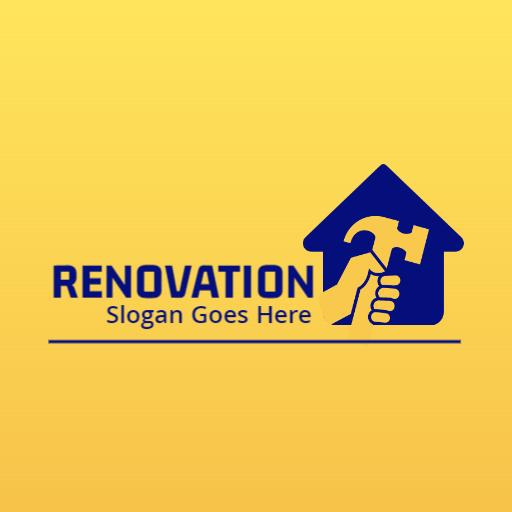 Dynamic Yellow Renovation for Modern Real Estate Solutions Logo Template