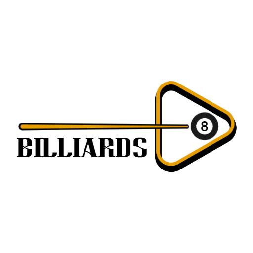 Dynamic Yellow Triangle with Cue Stick for Billiards Logo Template