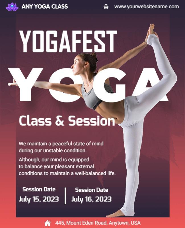 Dynamic Yoga Fest Class and Session Event Poster Template