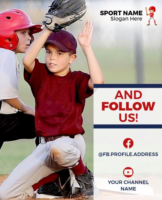Dynamic Youth Baseball Game Promotion Poster Template