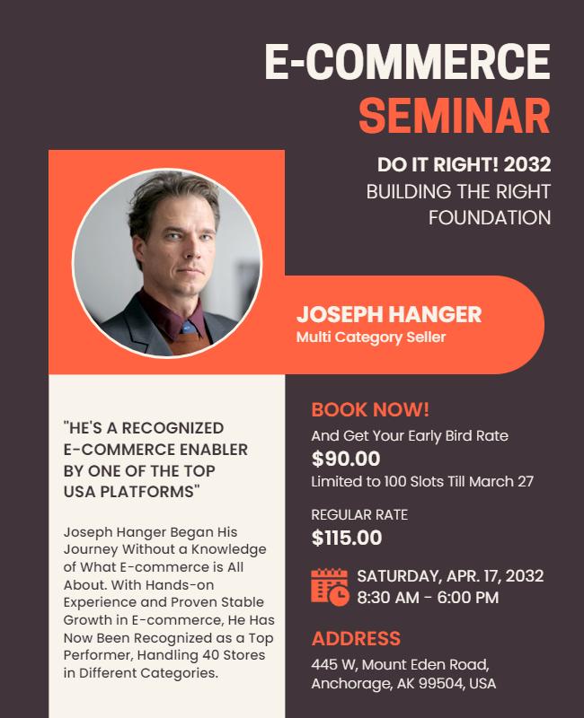 E Commerce Business Seminar Event Flyer Template