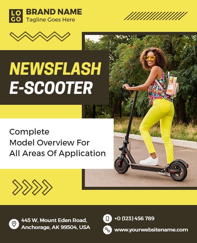 E Scooter Promotion Product Overview Flyer Template