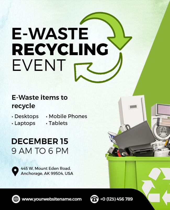 E Waste Recycling Event Announcement Flyer Template