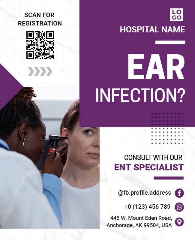 Ear Infection Specialist Consultation Flyer Template