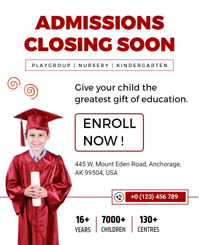 Early Childhood Education Enrollment Flyer Template