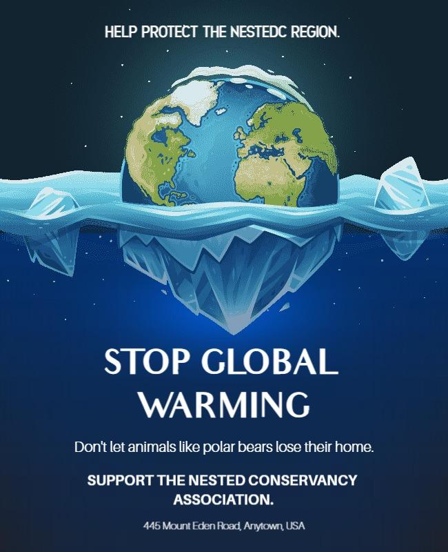 Earth-Centric Call to Action Against Global Warming Poster Template