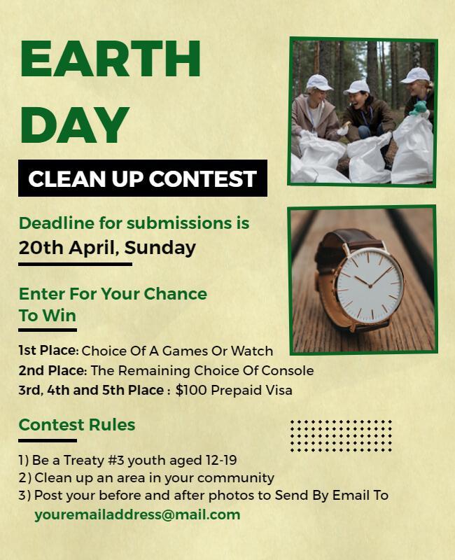 Earth Day Cleanup Contest Flyer Template