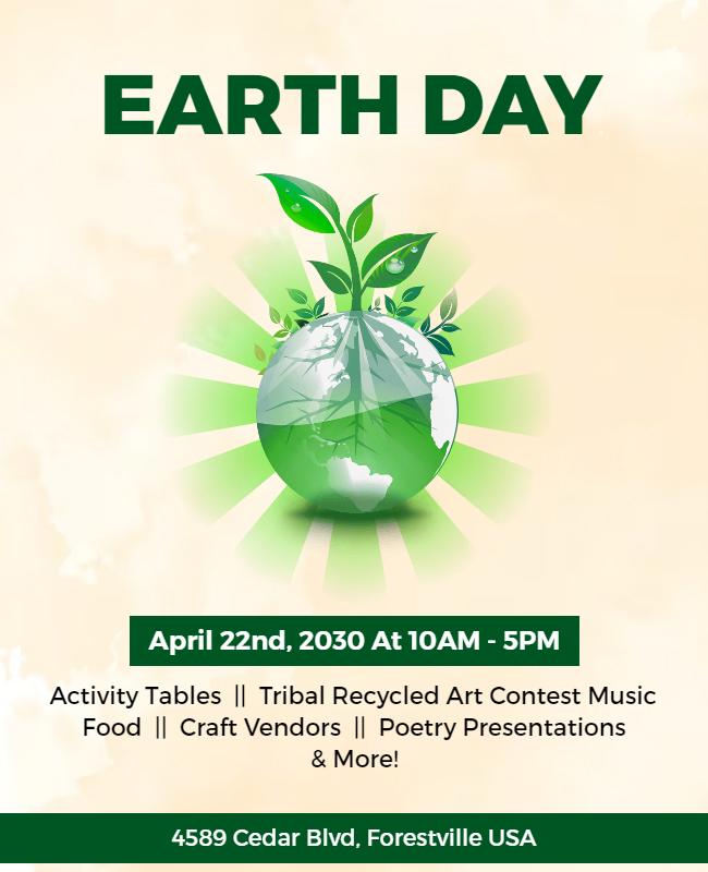 Earth Day Environmental Celebration Flyer Template