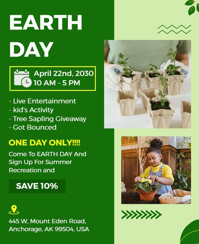 Earth Day Event and Tree Planting Flyer Template